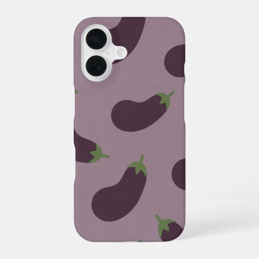 Vintage Whole Eggplant Pattern iPhone 16ケース (裏面)