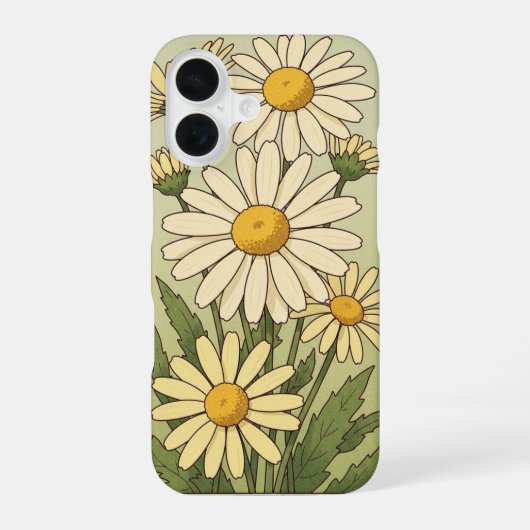 Vintage Wild Daisies iPhone 16ケース (裏面)