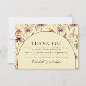 Vintage Wildflower Arch Elegant Wedding サンキューカード (正面)
