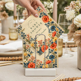 Vintage Wildflower Botanical Baby Shower スタンダードカクテルナプキン