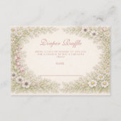 Vintage Wildflower Botanical Frame Diapper Raffle エンクロージャーカード (正面)