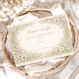 Vintage Wildflower Botanical Frame Diapper Raffle エンクロージャーカード