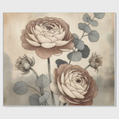 Vintage Wildflower Botanical Wrapping Paper ラッピングペーパー (フラット)