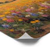 Vintage Wildflower Field Farmhouse Wall Art ポスター (角)