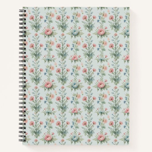 Vintage Wildflower Floral Notebook | Watercolour ノートブック (正面)
