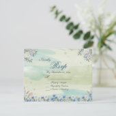 Vintage Wildflower Frame Wedding RSVP Card 招待状 (スタンド正面)
