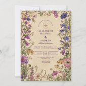 Vintage Wildflower Garden Wedding 招待状 (正面)