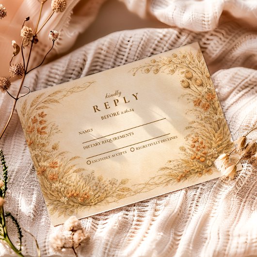 Vintage Wildflower Graduation Party 出欠カード