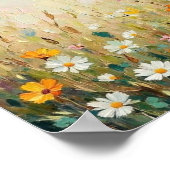 Vintage Wildflower Meadow Countryside Art ポスター (角)