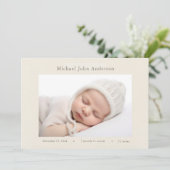 Vintage Wildflower Photo Birth Announcement 招待状 (スタンド正面)