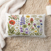 Vintage Wildflowers and Garden Flowers  ランバークッション (ブランケット)