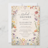 Vintage Wildflowers Garden Bridal Shower 招待状 (正面)