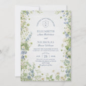 Vintage Wildflowers Garden Wedding Invitation 招待状 (正面)