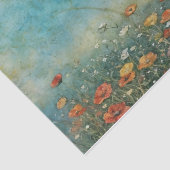 Vintage wildflowers poppies landscape 薄葉紙 (詳細)