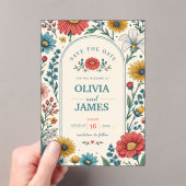 Vintage Wildflowers Wedding Invitation アクリル招待状 (インサイチュ (ポータブル))