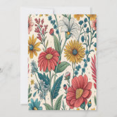 Vintage Wildflowers Wedding Invitation セーブザデート (裏面)