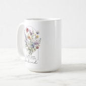 Vintage Wildflowers with Quote - Be Kind コーヒーマグカップ (正面左)