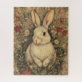 Vintage William Morris Cottage Tan Rabbit ジグソーパズル (縦)