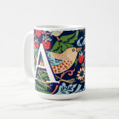 Vintage William Morris 'Strawberry Thief' Monogram コーヒーマグカップ (正面左)