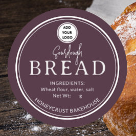 Vintage Wine Bakery Sourdough Bread Logo Sticker ラウンドシール