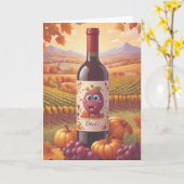 Vintage Wine Barrel Celebration カード (黄色い花)