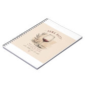Vintage Wine Lover Notelock | Red Wine Design ノートブック (左側)