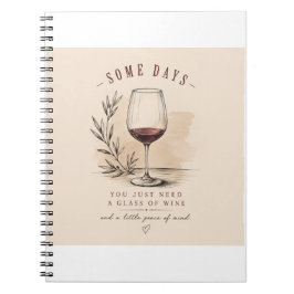 Vintage Wine Lover Notelock |  Red Wine Design ノートブック