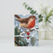 Vintage Winter Bird ポストカード (スタンド正面)