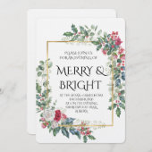 Vintage Winter Botanical Christmas Elegance 招待状 (正面/裏面)