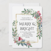 Vintage Winter Botanical Christmas Elegance 招待状 (正面)