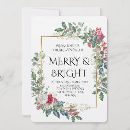 Vintage Winter Botanical Christmas Elegance 招待状