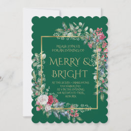 Vintage Winter Botanical Christmas Elegance 招待状