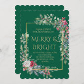 Vintage Winter Botanical Christmas Elegance 招待状 (正面/裏面)