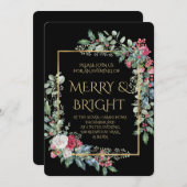 Vintage Winter Botanical Christmas Elegance 招待状 (正面/裏面)