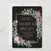 Vintage Winter Botanical Christmas Elegance 招待状 (正面)