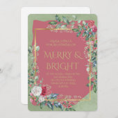 Vintage Winter Botanical Christmas Elegance 招待状 (正面/裏面)