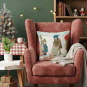 Vintage Winter Children Holiday Nostalgia  クッション