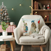 Vintage Winter Children Holiday Nostalgia  クッション