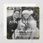 Vintage Winter Christmas Elegance Personalized  招待状 (正面/裏面)