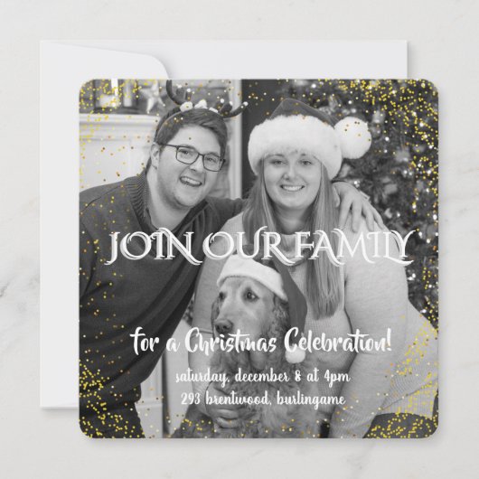 Vintage Winter Christmas Elegance Personalized  招待状 (正面)