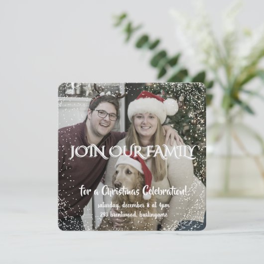 Vintage Winter Christmas Elegance Personalized 招待状 (スタンド正面)