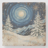 Vintage Winter Christmas Escape ストーンコースター (正面)