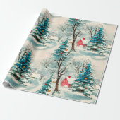 Vintage Winter Christmas Village ラッピングペーパー (アンロールド)