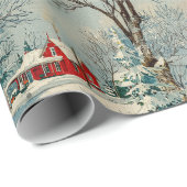 Vintage Winter Christmas Village II ラッピングペーパー (ロールコーナー)