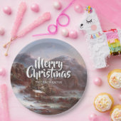 Vintage Winter Merry Christmas Gignoux ペーパープレート (パーティー)