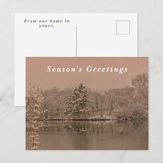 Vintage Winter Photography Season's Greetings シーズンポストカード (正面/裏面)