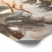 Vintage Winter Skiers Scene ポスター (角)