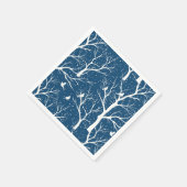 Vintage Winter Sky White Birds Snowflakes スタンダードカクテルナプキン (角)