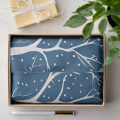 Vintage Winter Sky White Birds Snowflakes 薄葉紙 (ギフト)