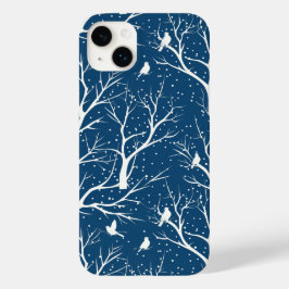 Vintage Winter Sky White Birds Snowflakes Case-Mate iPhone 14 Plusケース